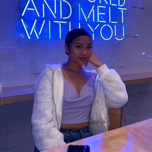 pastel purple glitter top